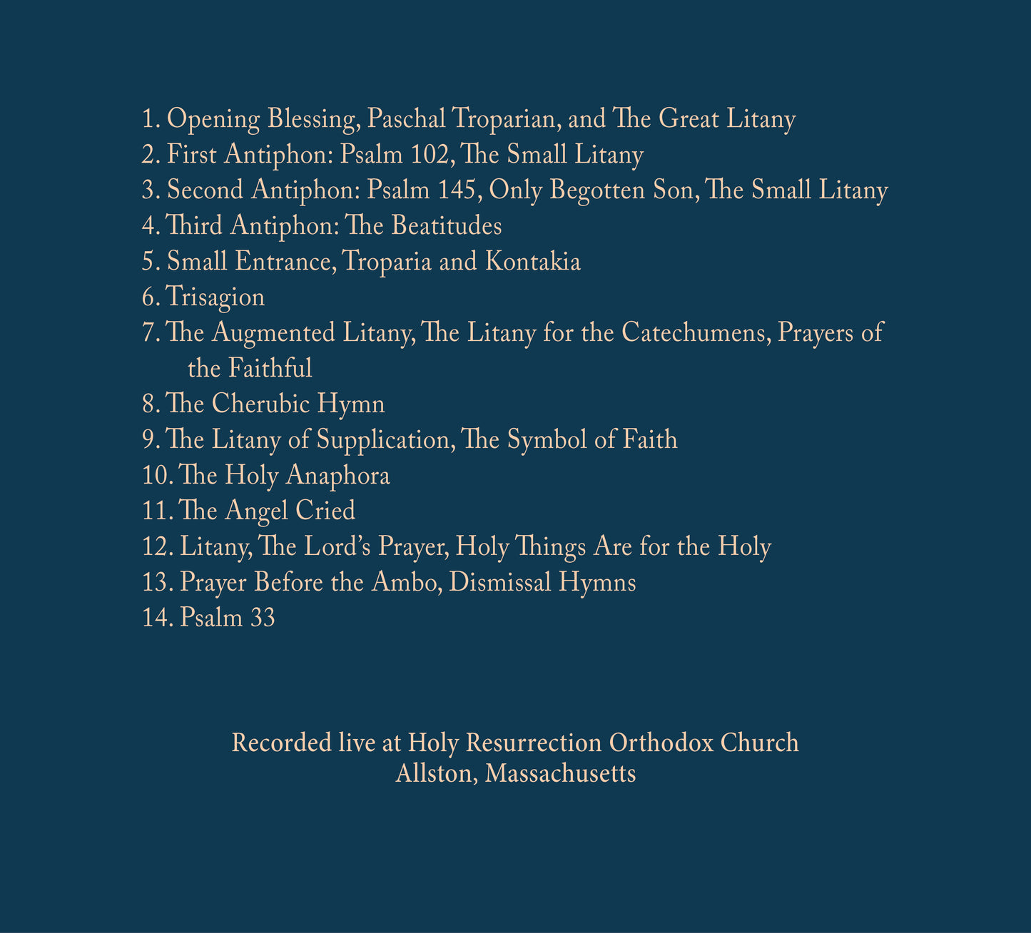 The Divine Liturgy of St. John Chrysostom Audio CD